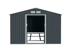 S300 Metall Gerätehaus mit Bodenrahmen 12,5 m³ Satteldach Dunkel*HATTORO Clearance