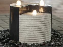 Gartenbrunnen Gap mit LED aus Terrazzo*Heissner Online