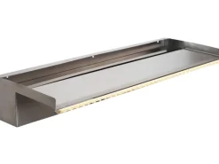 Heissner Rund Um Den Teich|Wasserfall-Element aus Edelstahl 60 cm mit LED-Licht