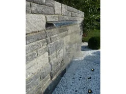 Heissner Rund Um Den Teich|Wasserfall-Element aus Edelstahl 60 cm mit LED-Licht