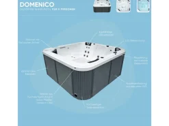 Planet Spa Outdoor Whirlpools|Heissner Whirlpool Spa Domenico 1200l 216x216x92 cm 31 Düsen