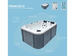 Heissner Whirlpool Spa Fransisco 1000l 184x124x75 cm 22 Düsen*Planet Spa New
