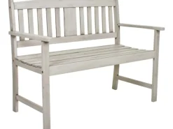 Garden Pleasure Gartenbänke|Holz-Gartenbank Stirling 2-Sitzer Grau lackiert 86 x 110 x 56,5 cm