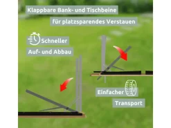 holz4home Bierzeltgarnituren|Bierzeltgarnitur Mehrteilig & Klappbar Inklusive Wandhalterung Mit Lehne