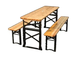 Bierzeltgarnitur Mehrteilig & Klappbar Inklusive Wandhalterung Höhenverstellbar*holz4home New