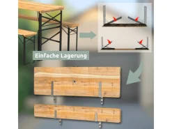 Bierzeltgarnitur Mehrteilig & Klappbar Inklusive Wandhalterung Höhenverstellbar*holz4home New