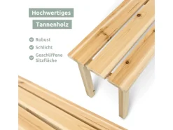 Gartenbank aus Tannenholz Bis zu 150 Kg Traglast Holzbank 118cm Lang Natur*holz4home Online