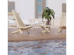 Skandinavische Gartenmöbel aus Kiefer Set 2 Liegestühlel 1 Tisch*holz4home New
