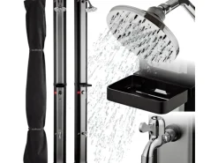 holz4home Outdoor Duschen|Solardusche mit Wasserspeicher für Garte Pool und Camping Gartendusche Inklusive Schutzhülle 40 Liter