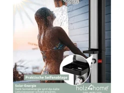 holz4home Outdoor Duschen|Solardusche mit Wasserspeicher für Garte Pool und Camping Gartendusche Inklusive Schutzhülle 40 Liter