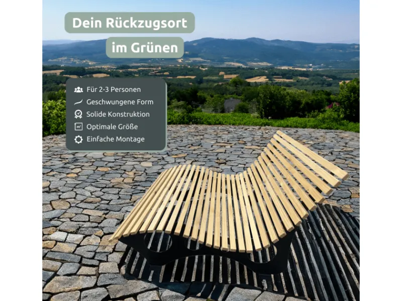 holz4home Sonnenliegen|Waldliege aus Kiefernholz für Garten oder Terrasse