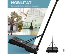 Basketballkorb Metall PE Schwarz+Weiß 75,5L x 71B x 212 250H cm*HOMCOM