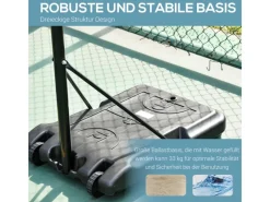 Basketballkorb Metall PE Schwarz+Weiß 75,5L x 71B x 212 250H cm*HOMCOM