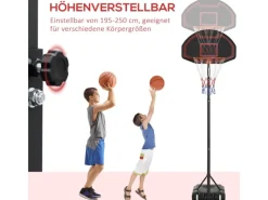 Basketballkorb-Ständer Stahl  PE Schwarz 73L x 49B x 250H cm*HOMCOM