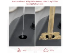 Basketballkorb-Ständer Stahl  PE Schwarz 73L x 49B x 250H cm*HOMCOM