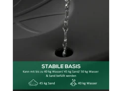 Basketballständer Stahl  Kunststoff  HDPE Schwarz 90L x 60B x 260-310H cm*HOMCOM New