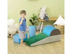 Bausteinset  Kunstleder Schaumstoff Mehrfarbig 40,6L x 40,6B x 20,3H cm*HOMCOM New