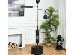 HOMCOM Fitnessgeräte|Boxset Stahl PU HDPE Schwarz  88L x 50B x 160-230H cm