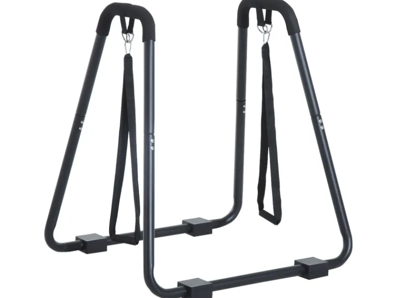 Dipstation Dip Ständer Barren Dips Stahl Schwarz 90 x 81 x 92,5cm*HOMCOM Online