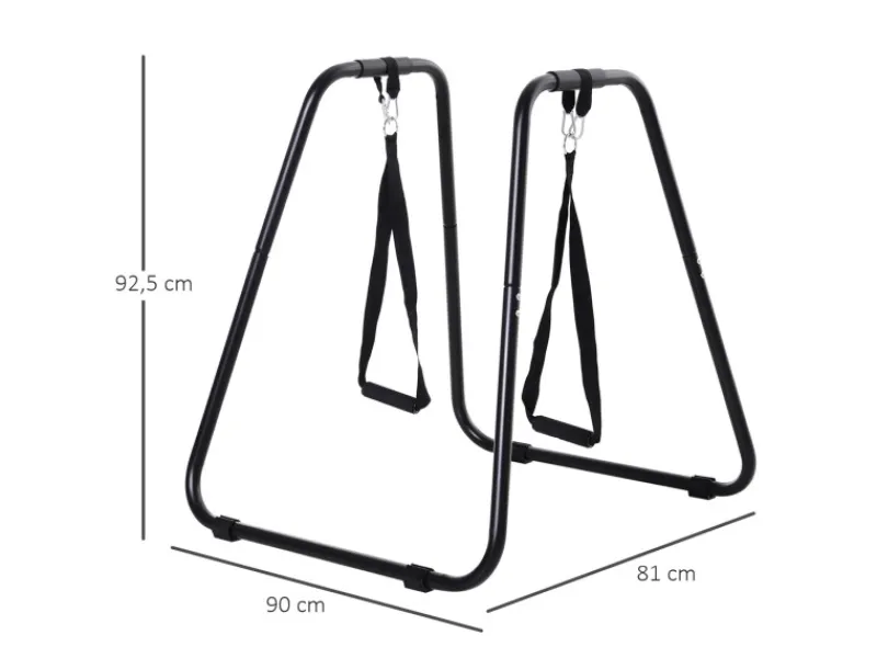 Dipstation Dip Ständer Barren Dips Stahl Schwarz 90 x 81 x 92,5cm*HOMCOM Online