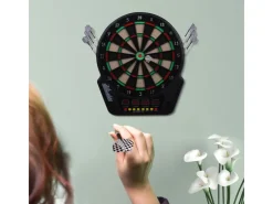HOMCOM Fitnessgeräte|Elektronische Dartscheibe ABS PP Schwarz 44L x 51,5B x 3,2H cm
