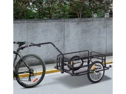 Fahrradanhänger 40 kg Kupplung Klappbar Stahl Gummi Schwarz 155x71,5x77cm*HOMCOM Outlet