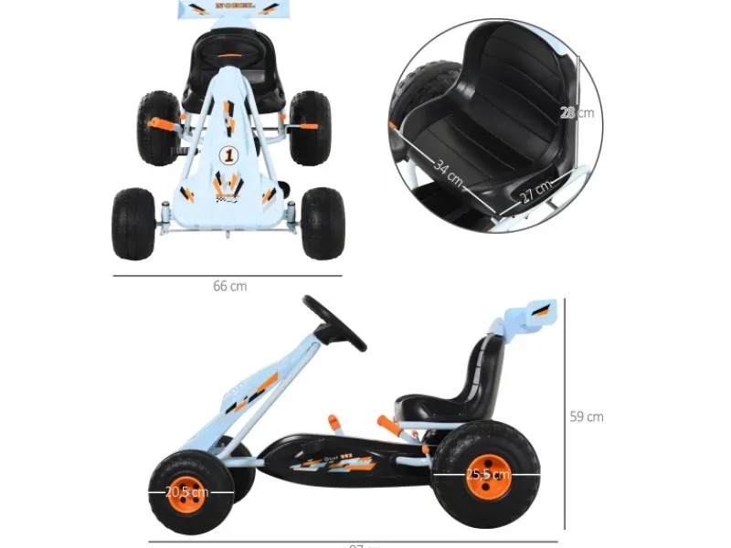 Go Kart Kinderfahrzeug mit Pedal Bremsen*HOMCOM Discount