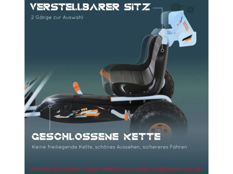 Go Kart Kinderfahrzeug mit Pedal Bremsen*HOMCOM Discount