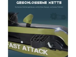 HOMCOM Quads|Outdoor-Spielzeug|Go Kart Tretauto mit Handbremse Verstellbarem Sitz