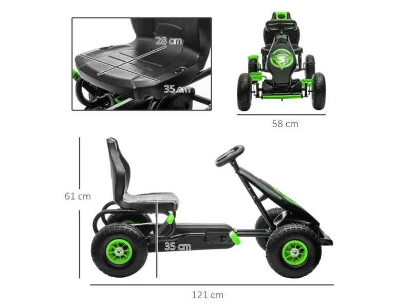 Gokart Kinderfahrzeug mit Pedalen*HOMCOM