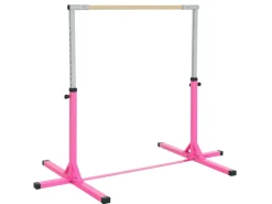 Gymnastik-Turnreck Stahl Buchenholz Rosa 194B x 121T x 92-150H cm*HOMCOM