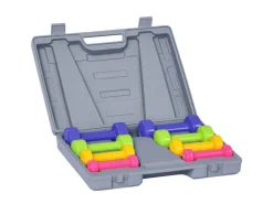 HOMCOM Fitnessgeräte|Hantelset Gusseisen PU Kunststoff Mulitifarbe 41L x 30B x 8H cm