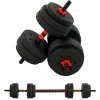 HOMCOM Fitnessgeräte|Hantelset Verstellbare Kurzhantel Metall HDPE Sand Schwarz Ø21x50 cm