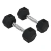 Hexagon Gummi-Hantel Griff Gerändelt Gewichte Metall Gummi Schwarz 2x5Kg*HOMCOM Online