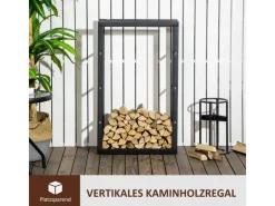 HOMCOM Kaminholzregale|Kaminholzregal 60 x 25 x 100 cm für Innen und Außen