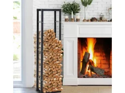 HOMCOM Kaminholzregale|Kaminholzregal 40 x 25 x 150 cm Kaminholzständer