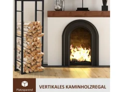 HOMCOM Kaminholzregale|Kaminholzregal 40 x 25 x 150 cm Kaminholzständer
