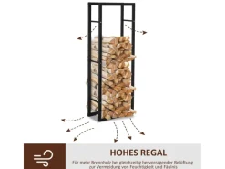 HOMCOM Kaminholzregale|Kaminholzregal 40 x 25 x 150 cm Kaminholzständer