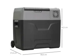 HOMCOM Kühlboxen|Kühlbox Aluminum Kunststoff Grau 58,6L x 37,8B x 54,5H cm