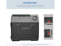 HOMCOM Kühlboxen|Kühlbox Aluminum Kunststoff Grau 58,6L x 37,8B x 54,5H cm