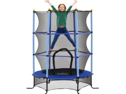 Kids Trampoline mit Sicherheitsnetz Stahl Kunststoff Ø163 x H190 cm*HOMCOM