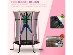 HOMCOM Trampoline|Kids Trampoline Stahl Kunststoff Ø163,5 x H190 cm