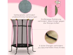 HOMCOM Trampoline|Kids Trampoline Stahl Kunststoff Ø163,5 x H190 cm