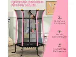 HOMCOM Trampoline|Kids Trampoline Stahl Kunststoff Ø163,5 x H190 cm