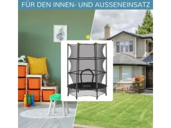 HOMCOM Gartenspielgeräte|Trampoline|Kids Trampoline Stahl Kunststoff 140L x 140B x 190H cm
