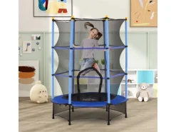 Kids Trampoline Stahl Kunststoff 140L x 140B x 190H cm*HOMCOM Outlet