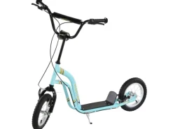 HOMCOM Quads|Motorroller|Kinderroller Höhenverstellbar Tretroller mit 12 Zoll Luftreifen