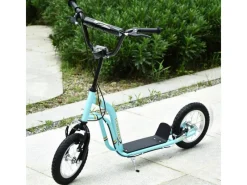 HOMCOM Quads|Motorroller|Kinderroller Höhenverstellbar Tretroller mit 12 Zoll Luftreifen