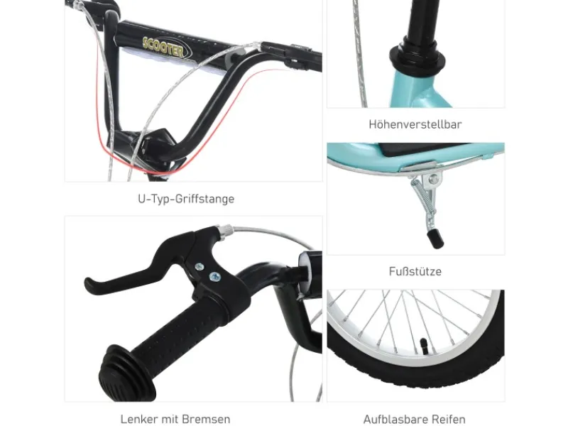 Kinderroller Kickboard mit Luftreifen ab 5 Jahren*HOMCOM Clearance