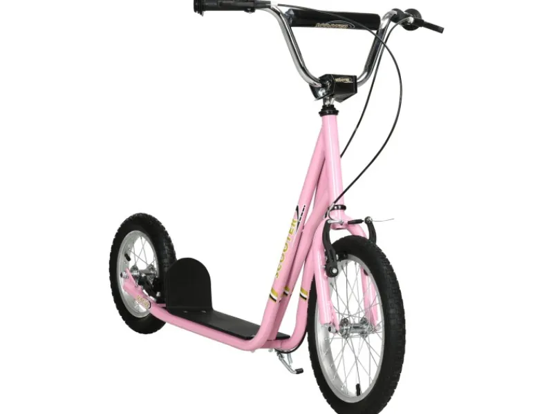 HOMCOM Quads|Motorroller|Kinderroller mit Bremsen 16/12 Zoll Kickboard